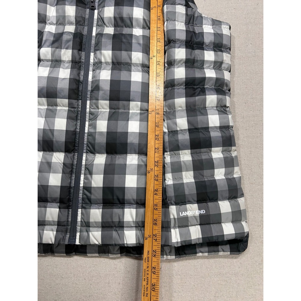 Lands End Mens XL Tall 600 Fill Down Puffer Vest Buffalo Check NWTS